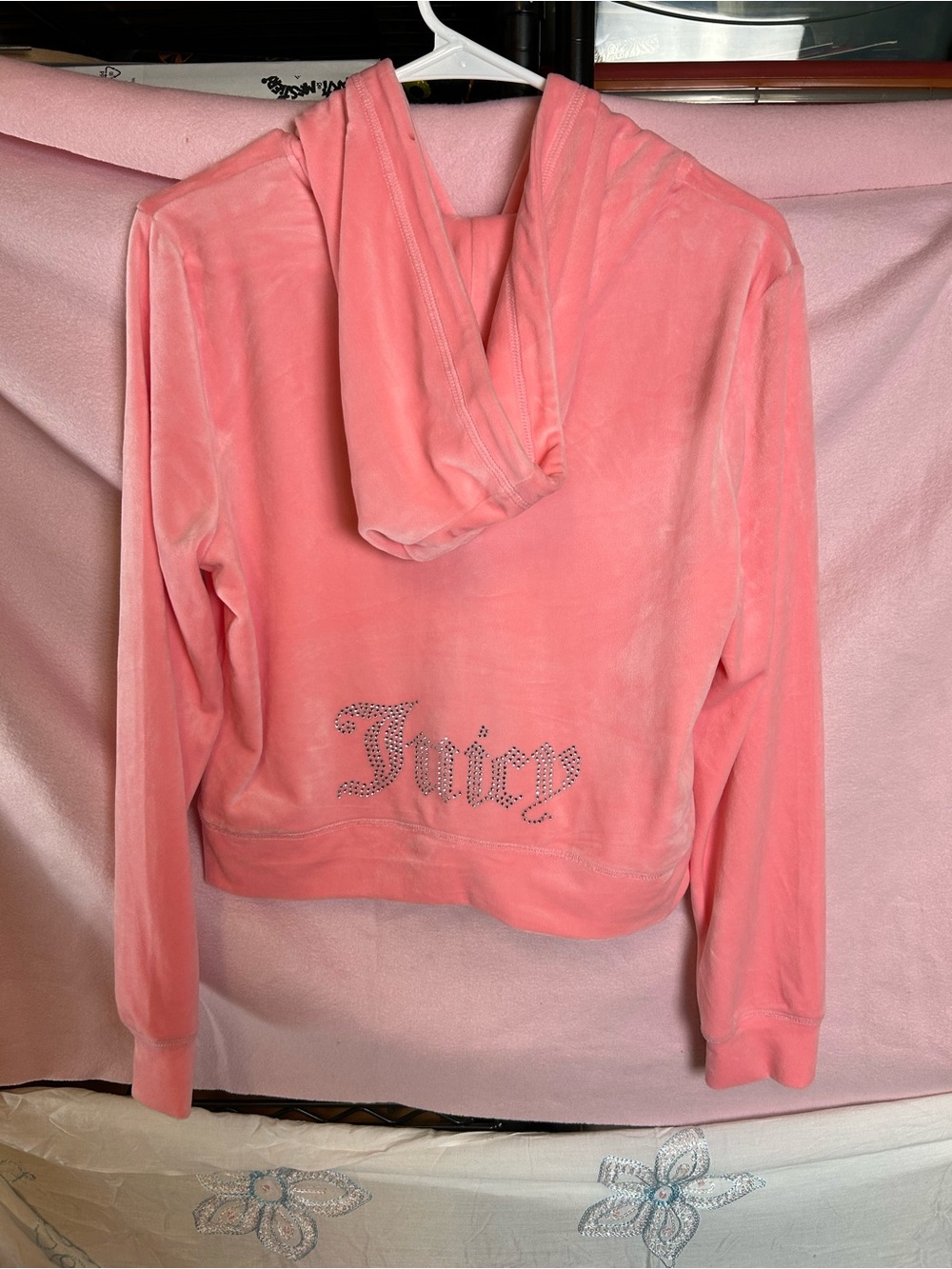 Juicy Couture Coral Pink Velour Zip Hoodie - Picture 2 of 3